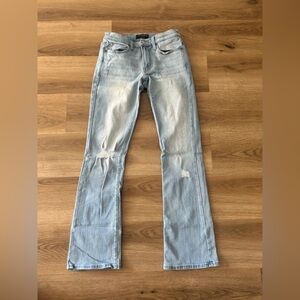 Lucky Brand Woman’s Sweet Boot Jeans – Size 4/27R, Light Wash Distressed